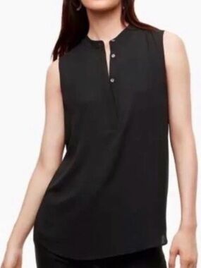 Aritzia Babaton Wolfgang Blouse Black Sleeveless Button Up Top Medium